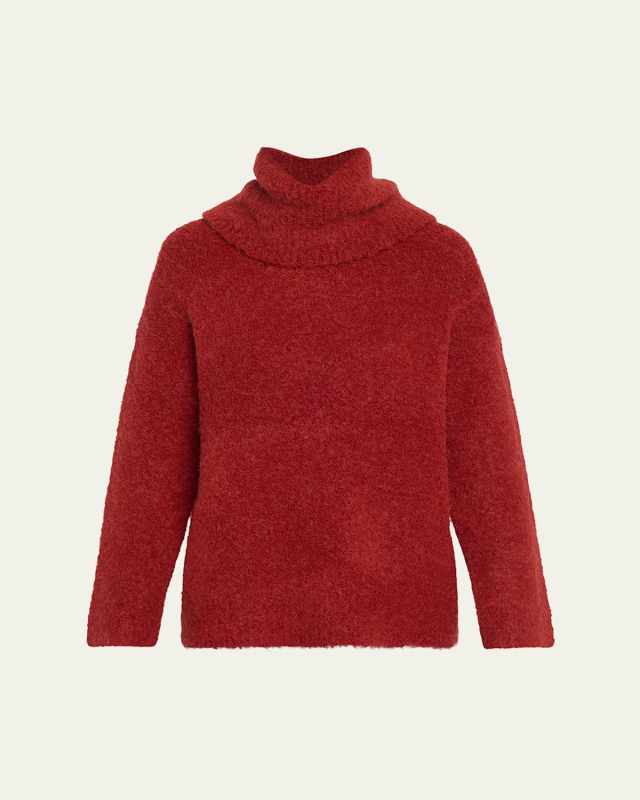 Boucle Turtleneck Tunic Sweater